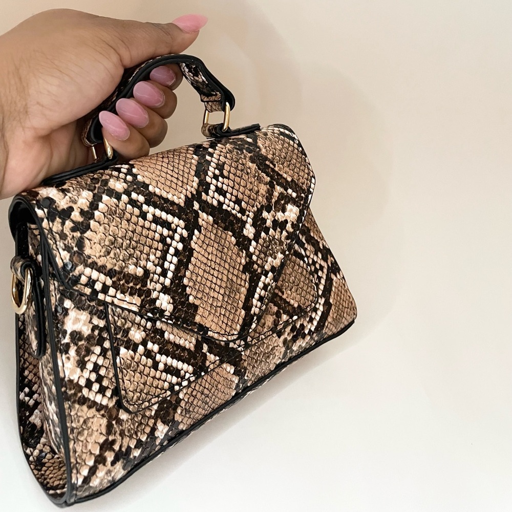 Mini Snakeskin Satchel Bag